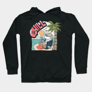 Shark relaxing on the beach Hoodie